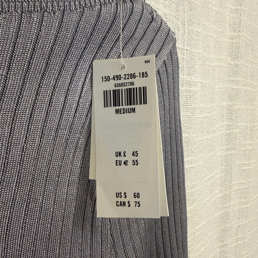 A&F Gray Ribbed Long Sleeve Top - Picture 3 of 3